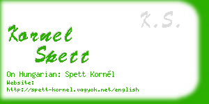 kornel spett business card